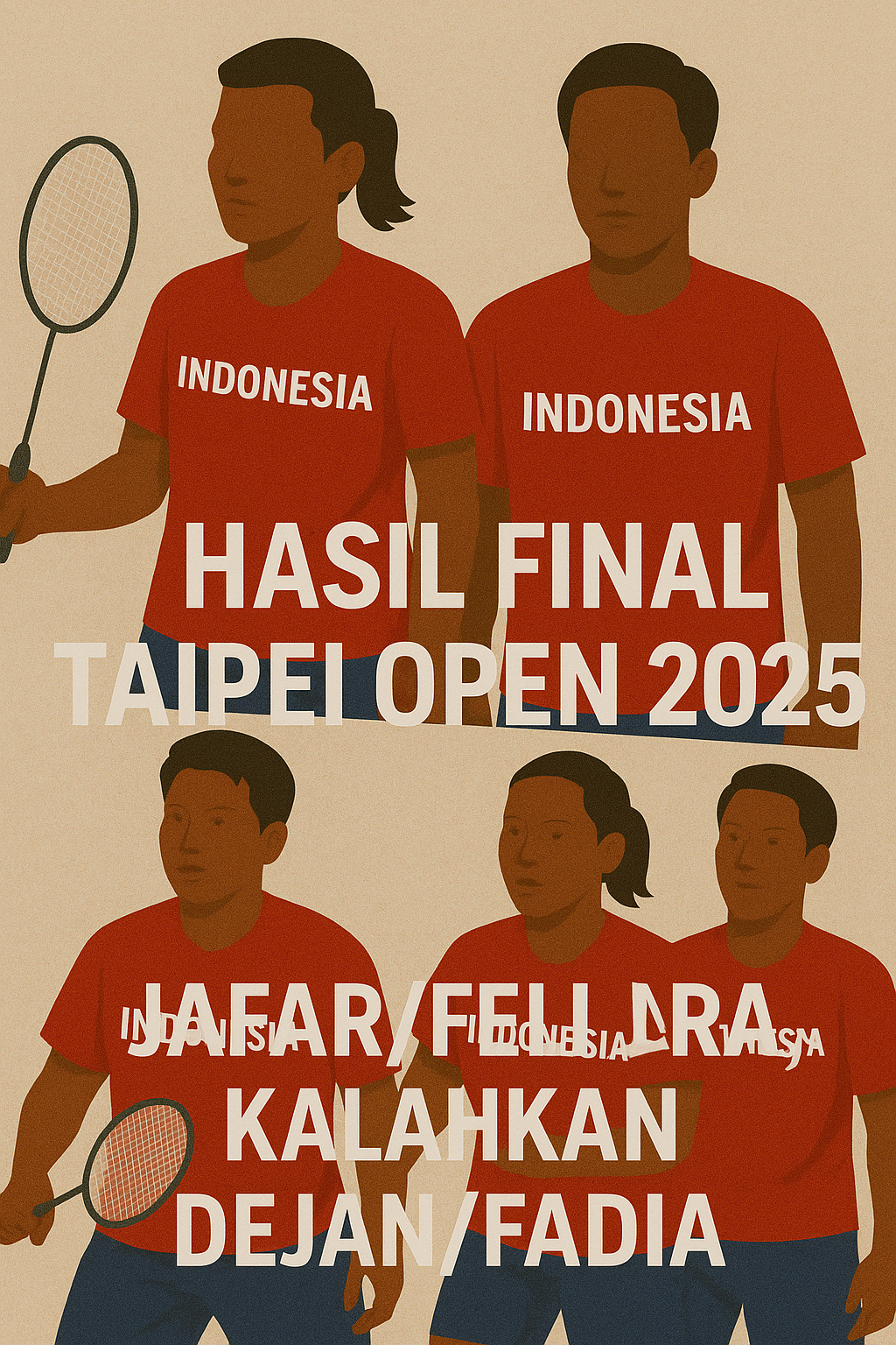 Hasil Final Taipei Open 2025: Jafar/Feli Juara, Kalahkan Dejan/Fadia
